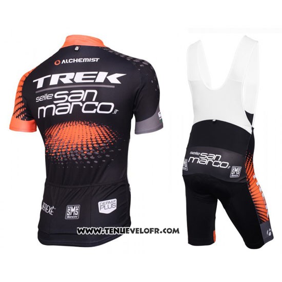 2016 Maillot Ciclismo Trek Selle San Marco Noir et Orange Manches Courtes et Cuissard